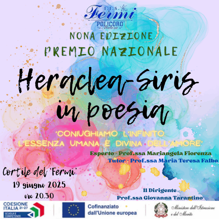 Premio Letterario Nazionale “Heraclea- Siris in Poesia” (IX Ed.). Complimenti alla nostra studentessa!